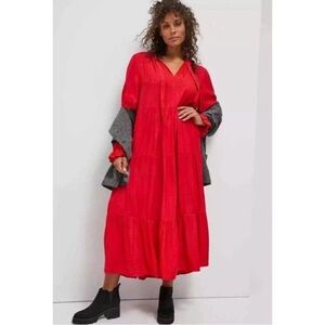 NWT Maeve Wendy Tiered Maxi Dress -Red